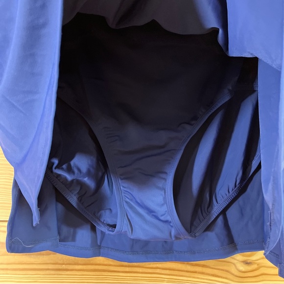 Swimsuits for All Side Slit Skirt 30 Navy Blue 24710 Swim Skirt Suit NWT B146 - Picture 4 of 9